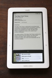 info page for a NYT subscription